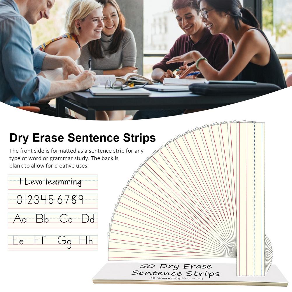 Dry Erase Sentence Strips Double Sided Dry Erase Cards Letter Cards Word Study Card For Office Home
