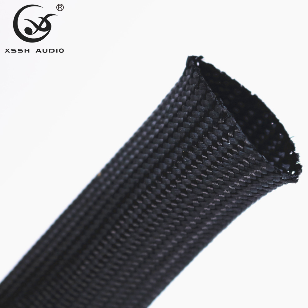 10m xssh lyd oem 5mm 8mm 15mm 20mm 25mm sort bomuldshøjttaler specialstøddæmper flettede kabelmuffer til strømforsyningslydledning