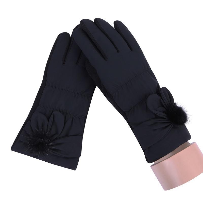 Pantalla táctil a prueba de viento sólida informal para mujer, guantes abrigados Unisex 027A, 027C, 027D, 027E: black027a