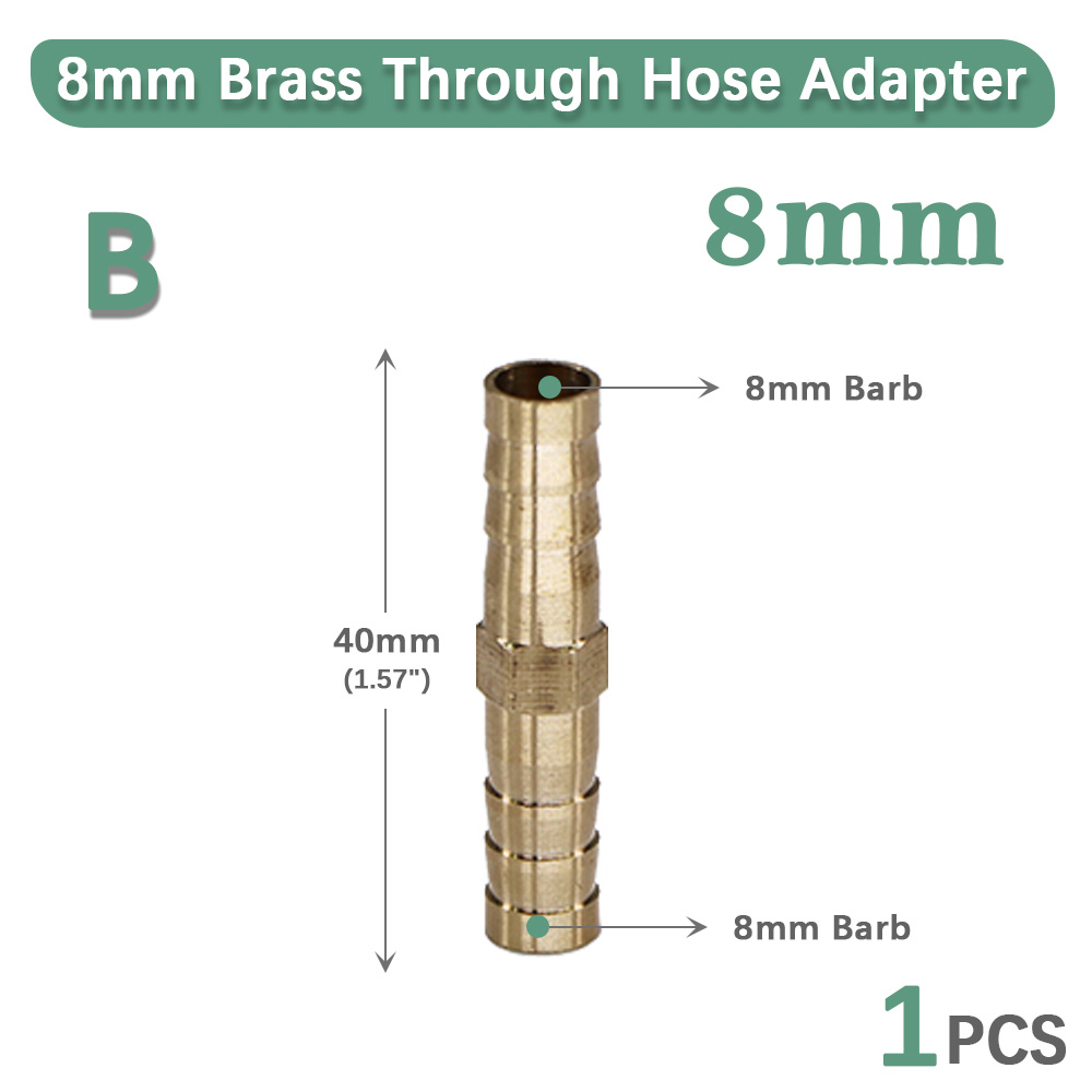 6-19mm Brass Hose Adapter Tube Fitting Barb Connect Repair Irrigation Pipe Coupling Joint Garden Watering Copper Accessories: Gold
