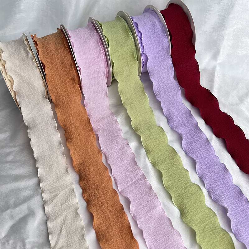 10 Yards Handmade Frayed Edged Chiffon Silk Ribbons DIY Wedding Invitation Wrapping Bouquets Packaging Party Decorations