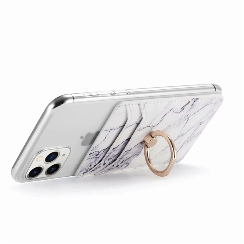 Etui na telefon naklejki marmuru skórzany telefon komórkowy tylna karty portfel z uchwytem na kartę kredytowa, dowód osobisty kieszeń na kartę samoprzylepna naklejka torba saszetka na telefon
