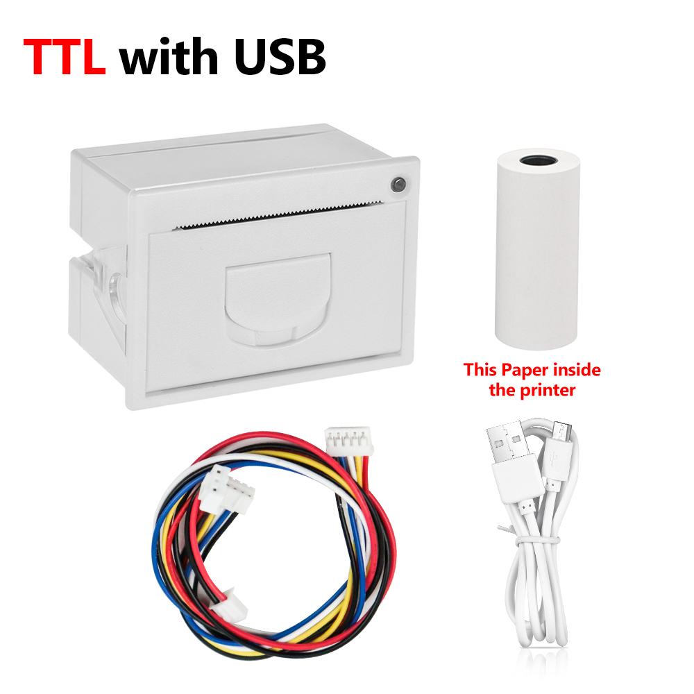 GOOJPRT QR204 58mm Mini Embedded Receipt Thermal Bill Built-in Printer TTL RS232 USB Interface High Speed Printing 50-85mm/s: WHITE
