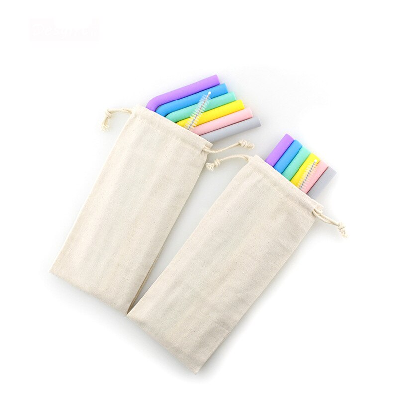 6Pcs Herbruikbare Siliconen Rietjes Vouwen Rietjes Set Kleurrijke Koffie Thee Bar Accessoires Drinkware Partij Reizen Essentieel: Rood