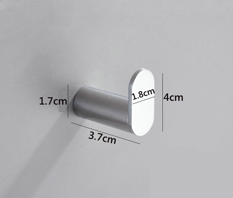 Chrome Polished Stainless Steel Single Robe Hook Wall Mounted Towel Hook Clothes Hook Bathroom Hardware: small J style
