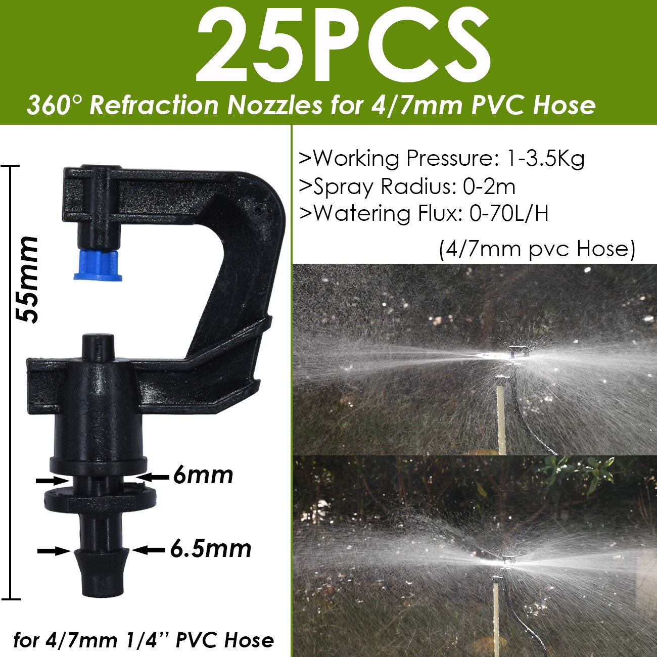 Ogród 4/7mm nawadniania kropelkowego Dripper obrotowy dysza rozpylać podlewanie zraszacz emitery dla 1/4w króciec robić węża złącza szklarnia