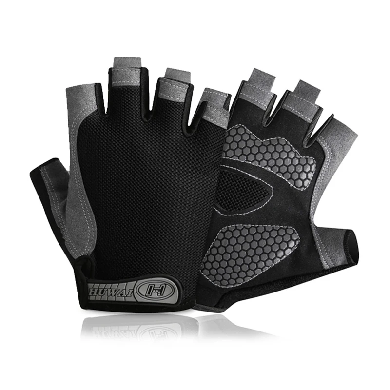 Gym Anti Slip Half Vinger Handschoenen Ademende Halters Handschoenen Heren Dames Elastische Schok Oefening Sporthandschoenen voor Fietsen