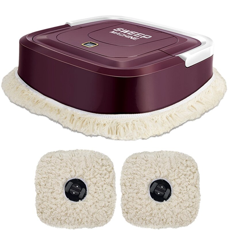 Household Automatic Smart Robot Vacuum Cleaner Portable Floor Electric Mop Machine Sweeper Robotic Hair Cleaning: Maroon