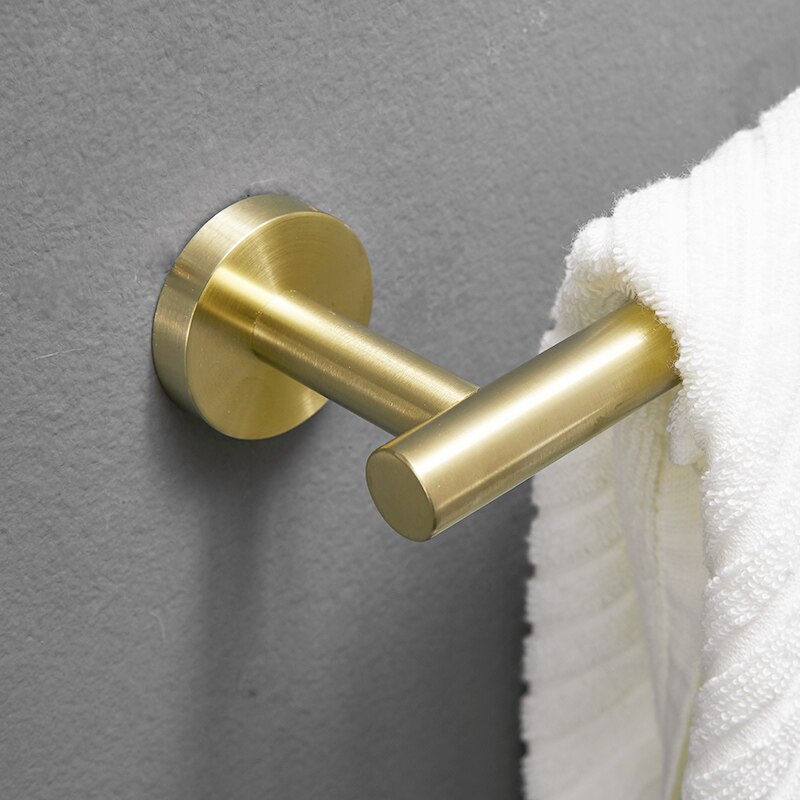 FLG Brushed Gold Bathroom Accessories Set 304 Stainless Steel Brushed Nickel Wall Mounted Bath Hardware Sets G222-4GN
