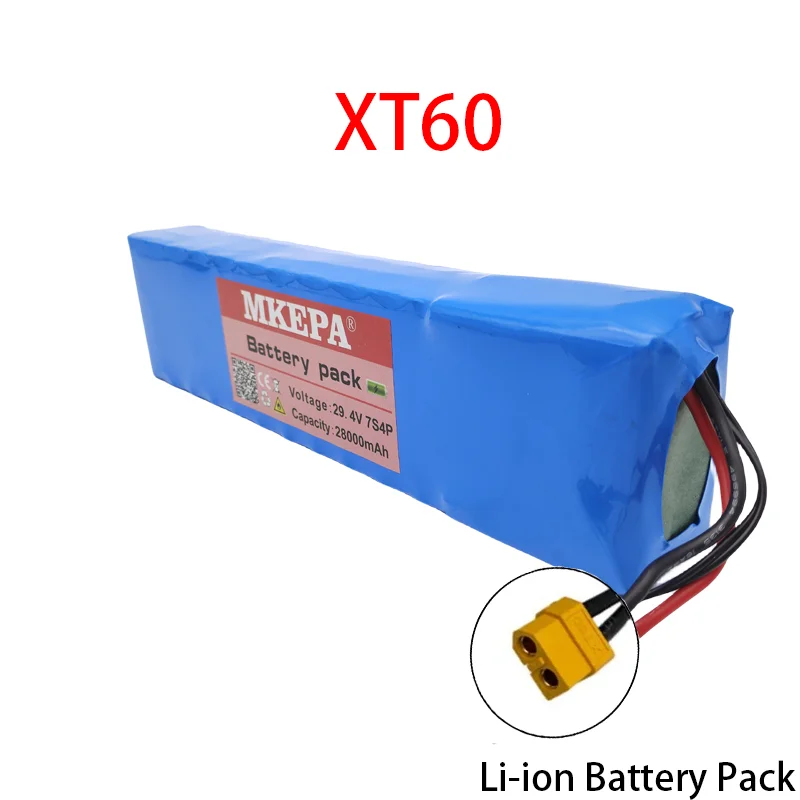 24V 7S4P 18650 28Ah Rechargeable Lithium Ion Battery Pack 29.4V for Batteries+29.4V Charger: green