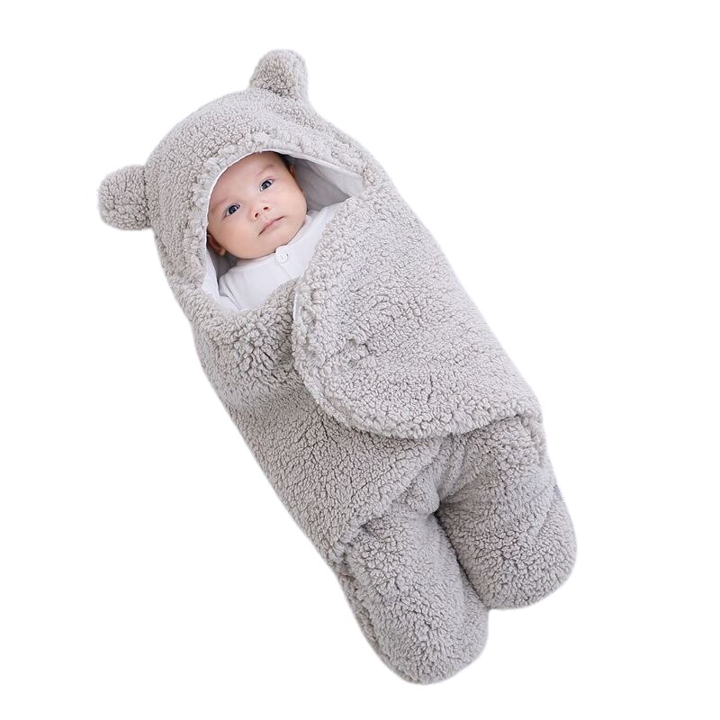 Baby Slaapzak Ultra-Zachte Pluche Fleece Pasgeboren Ontvangen Deken Baby Jongens Meisjes Clothessleeping Nursery Wrap Inbakeren: gray / 6M