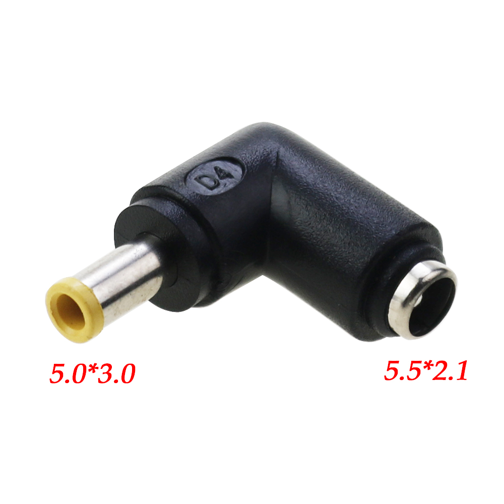 1PC DC Power Converter Plug 5.5x2.1mm Internal Thread To 90 Degrees 5.5x2.5 6.0X1.4 4.0X1.7mm External Thread Adapter Connector: MULTI