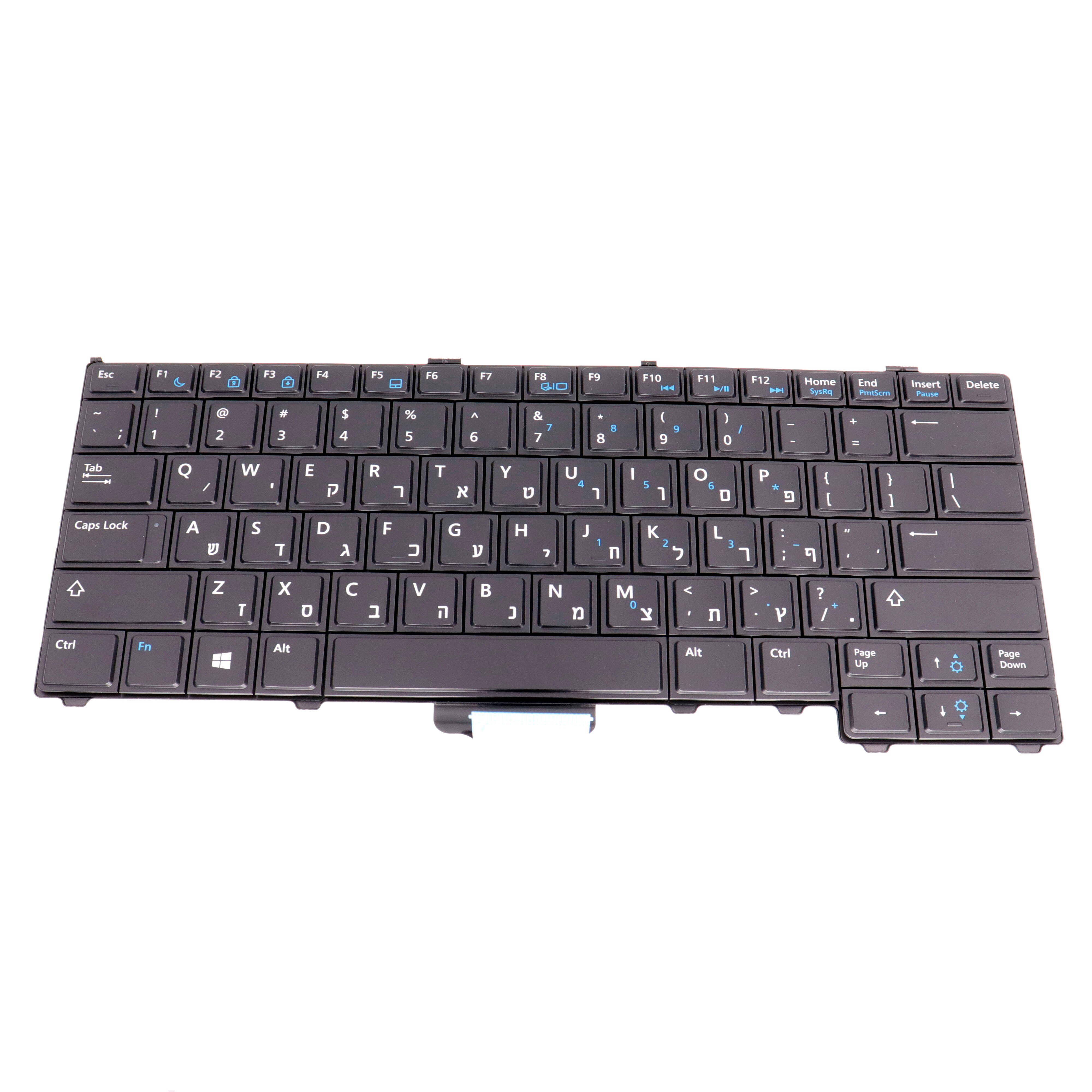 Non-Backlit Original Hebrew Israel Keyboard without Point Stick for Dell Latitude E7240 E7440 0GRFTR