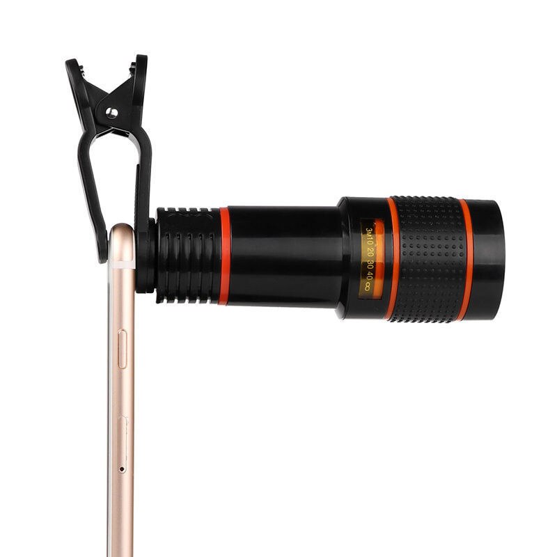 Universal Clip12X Zoom Camera Lens Portable Phone Telescope Lens Telephoto External Camera Lens For Sumsung Xiaomi Huawei