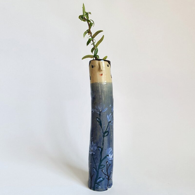 Vasi di gemme di famiglia di primavera con facce Cachepot dipinto a mano colorato per decorazioni di fiori per balcone di casa soggiorno regalo di nuova casa