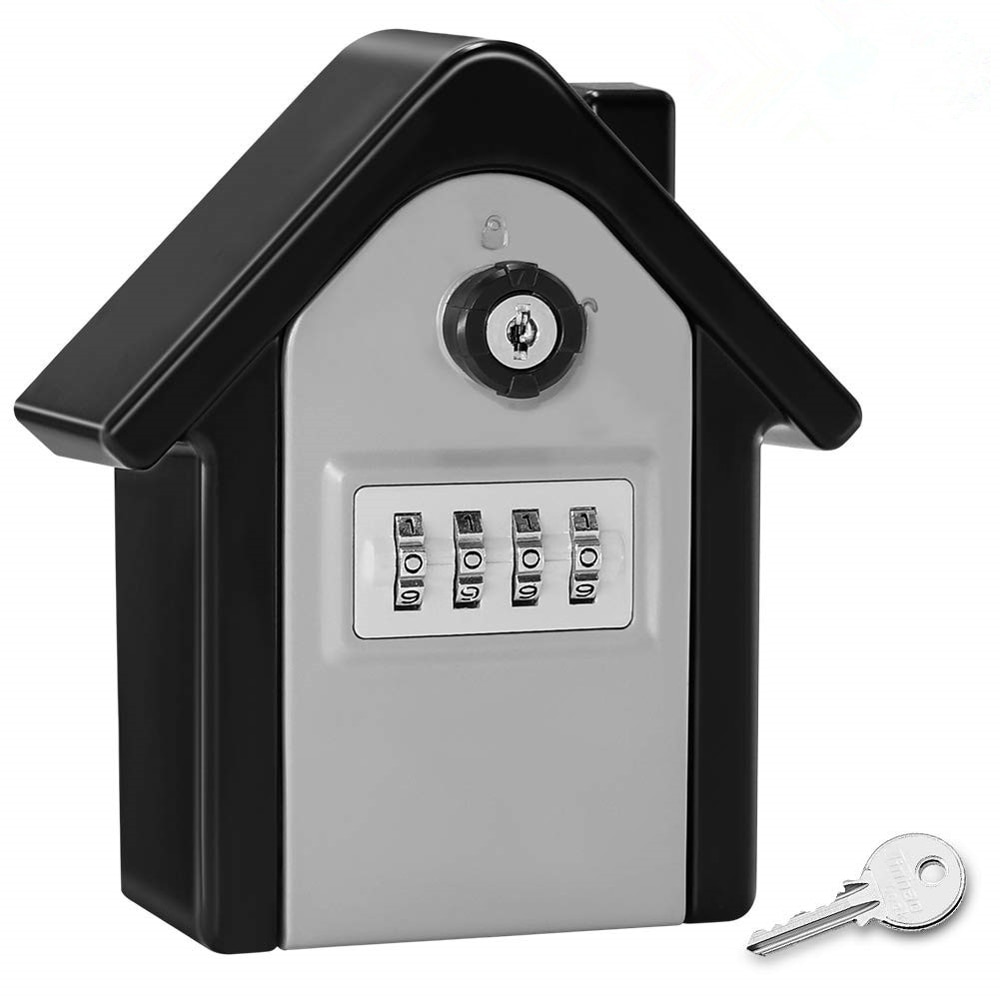 Tyverisikring adgangskode nøgle sikkerhed låsekasse udendørs nøgle opbevaringsboks metal opbevaring stor nøgle forsikringsboks