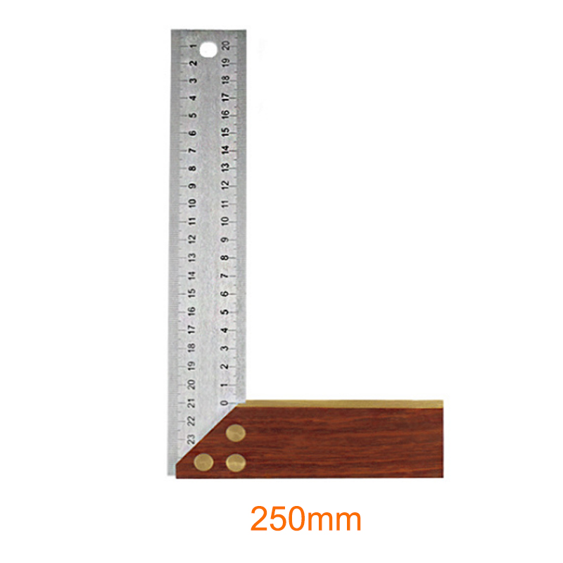 2 in 1 Angle Rulers Gauges 8" Tri Square 9" Sliding T-Bevel With Wooden Handle Level Measuring Tool: Default Title