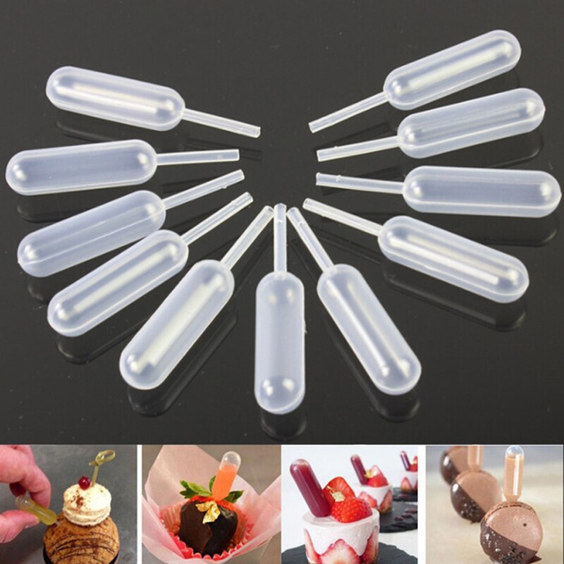 Stro Vloeistof Dropper Pipetten Economische Creatieve Plastic 50 stks/set 4ML Versieren Voedsel Ijs Cupcake Keuken