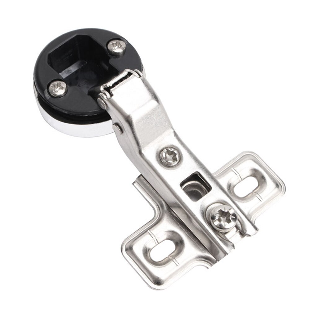 Cupboard Durable Fitting Wine Cabinet Glass Door Hinge 26mm Cup Screws Full Overlay Practical Home Accessories Cold Rolled Steel: Medium Curved Arm