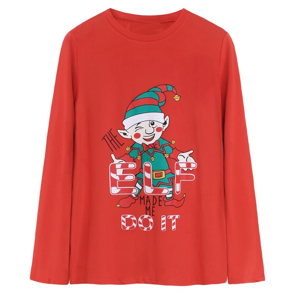 plus récent dames noël drôle impression pull Pong manches col rond chandail T-shirt mignon: A / L