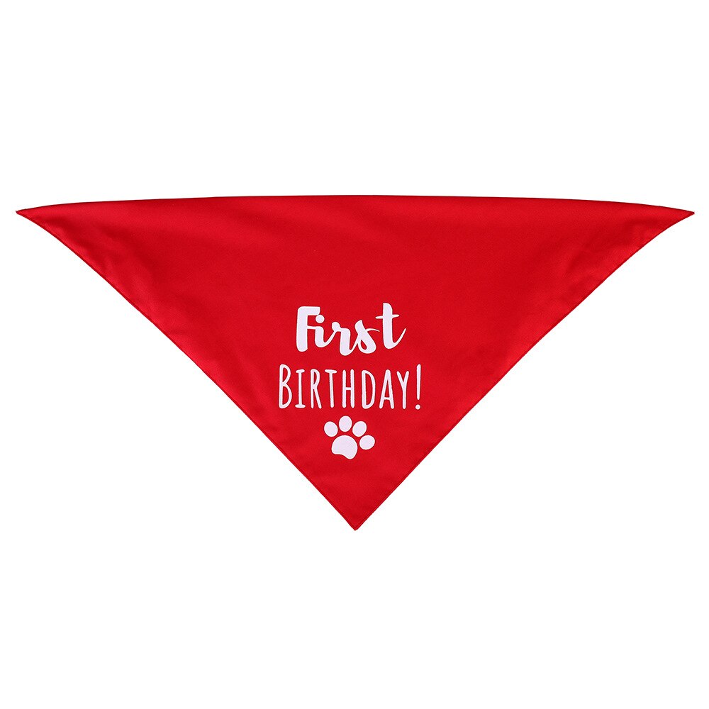 Fødselsdag hunde bandanas tørklæde stort kæledyr halstørklæde til store katte hunde pleje tilbehør: Rød