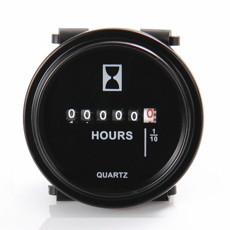 NewRound Hour Meter Snap in Quartz Hour Meter Mechanical Timer for Boat Auto ATV UTV Snowmobile Lawn Mower Tractors Vehicle Cars