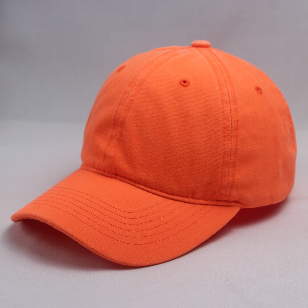 Wahsed Dazzling Blank Neon Groene Cap Vrouwen Mode Vlakte Cap Mannen Katoen Zachte Baseball Cap Neon Geel Oranje Roze