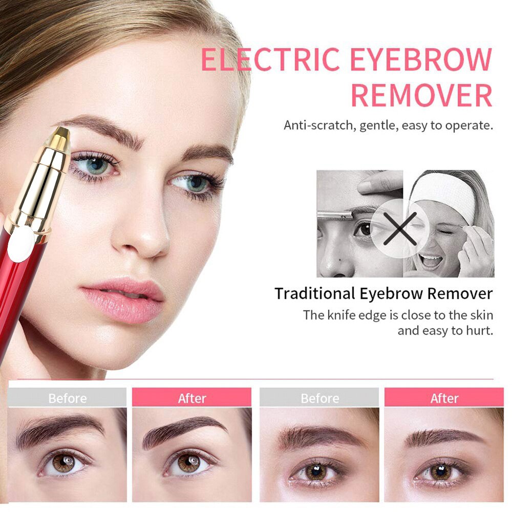 Elektrische Wenkbrauw Trimmer Mini Trimmer Voor Neus Lip Haar Epilator Wenkbrauw Facial Ontharing Pijnloos Eye Brow Scheerapparaat Voor Famale