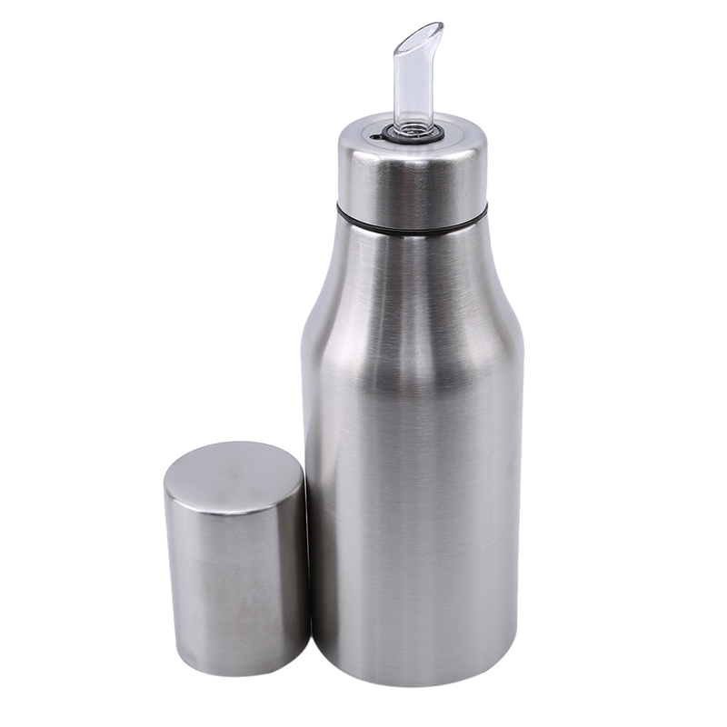 Acero inoxidable a prueba de fugas olla de aceite salsa de soja vinagre aceite olla cocina suministros almacenamiento tanque botella de aceite: 500ML