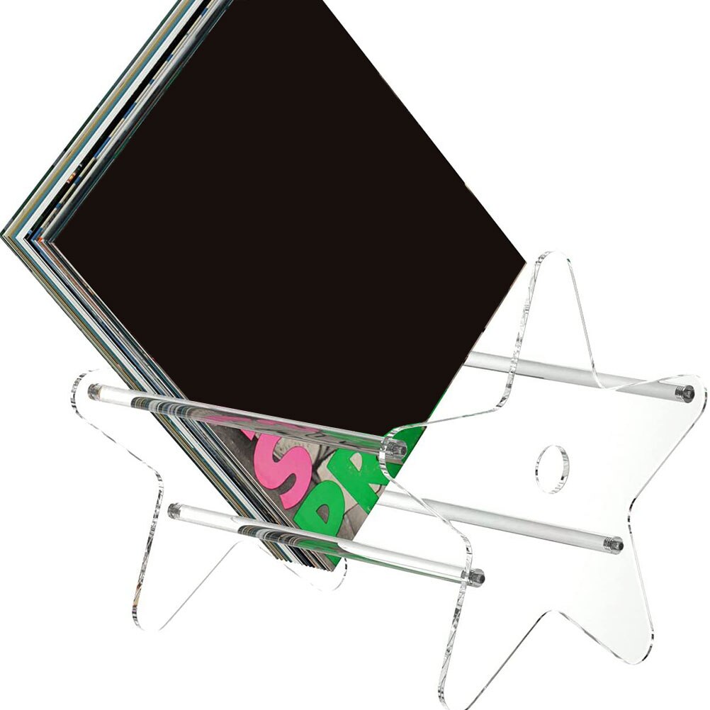 Support de rangement en acrylique pour CD, support de bureau en forme d&#39;étoile, pour livres décoratifs, pour enregistrement d&#39;intérieur, en vinyle