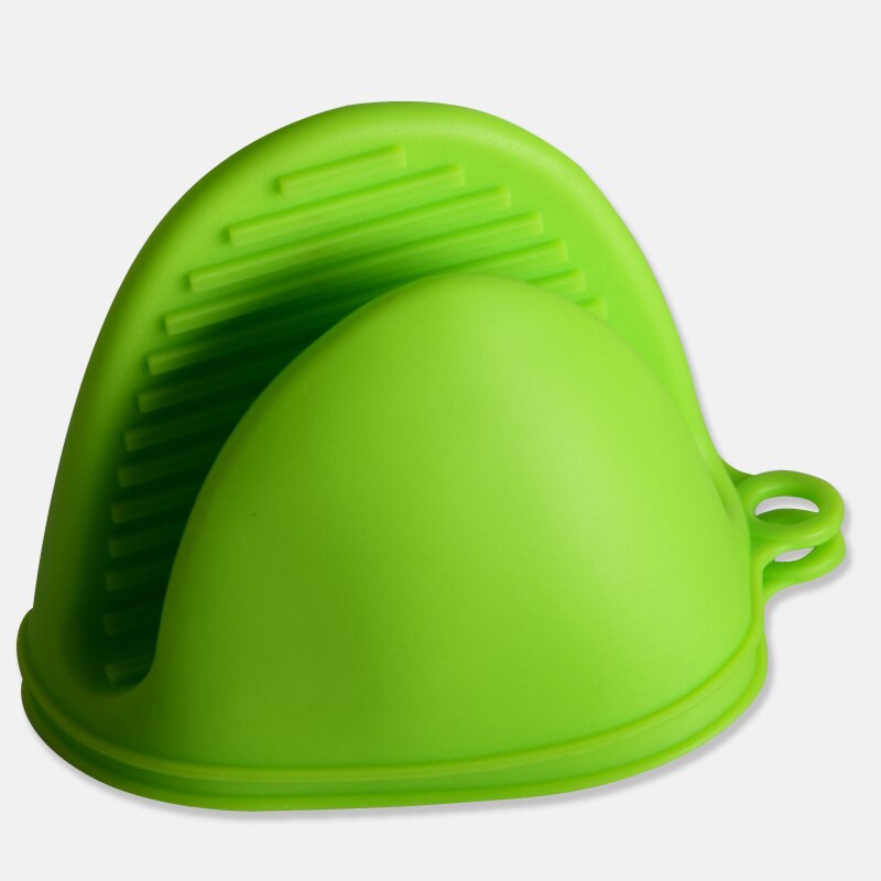 Silicone Kitchen Organizer Isolated Pot Heat Pliers Microwave Oven Gloves Clip Plate 1 PCS Anti-scald Thicken Bbq Gloves: Green