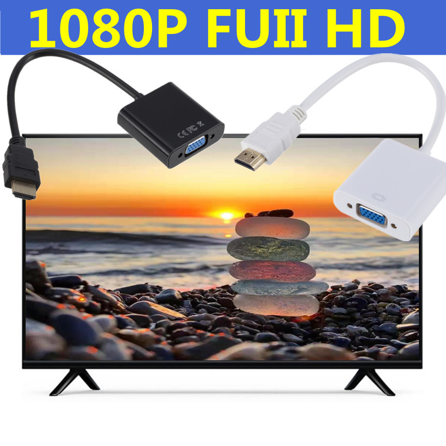 HDMI-compatibel naar VGA-adapter Full HD 1080P Digitaal analoog HDMI HDTV Man-vrouw VGA-kabelconverter voor pc-laptops Tablet