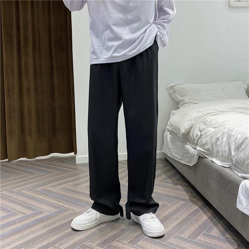 Herre løs fritid grå formelle dressbukser forretningsbukser i vestlig stil herre svarte fritidsbukser størrelse herre m -3xl: Svarte dressbukser menn / Xxxl