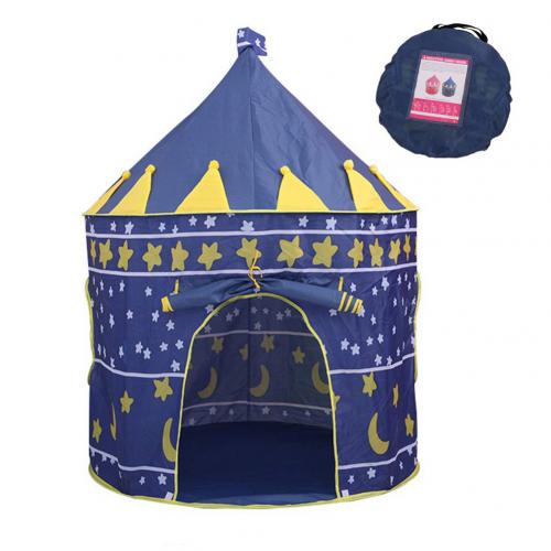 Foldbar bærbar prinsesse slot tyl børn leg lege telt udvikle udendørs indendørs jurte slot legehus legetøj: Blå
