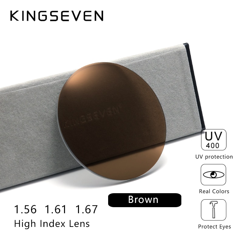 Kingseven recept serie gråbrun linse 1.56 1.61 1.67 cr-39 harpiks asfæriske briller linser nærsynethed presbyopi optisk linse