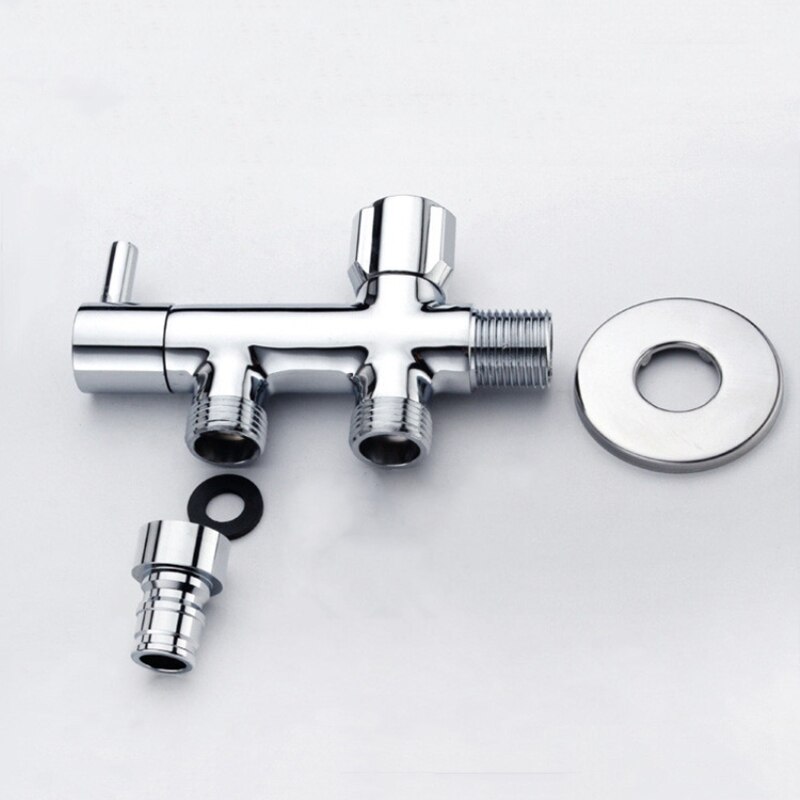 Brass Kitchen Bathroom Accessories Double Outlet Angle Valve for Shower Head Toilet Basin Water Heater Angle Valves Water Tap