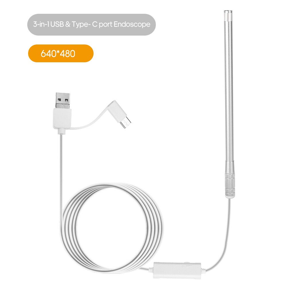 Caméra d'endoscope auriculaire, led réglables, lentille 5.5MM, résolution 640*480, IP67, résistance à l'eau, Otoscope d'inspection