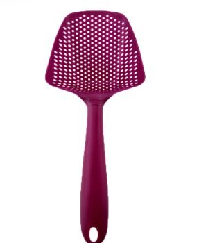 Organboo 1pc nylon + plastfilter vatten skopa dräneringsspade is spade fiske durkslag kichen gadget tillbehör: Rosröd