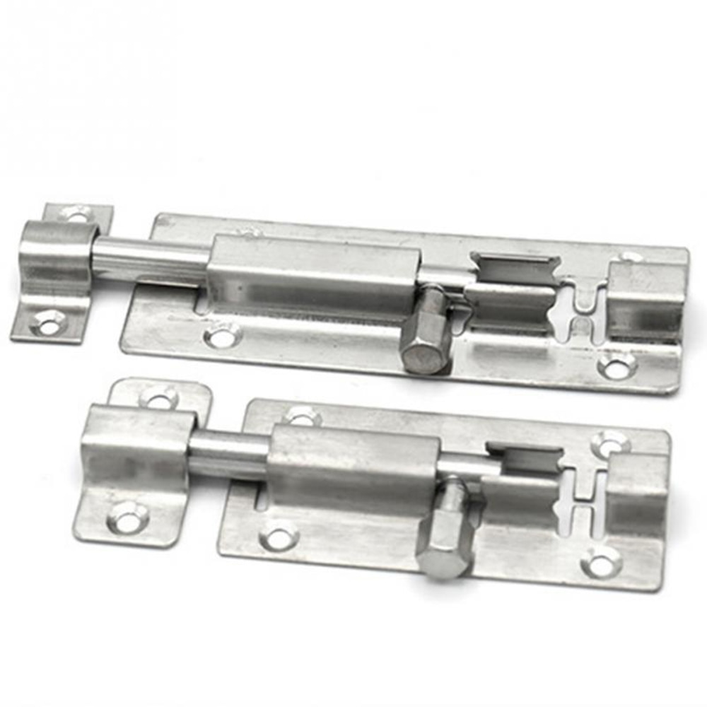 1.5/2/3/4 Inch Door Bolts Silver Stainless Steel Door Sliding Lock Barrel Bolt Durable Anti-theft Gate Safety Lock