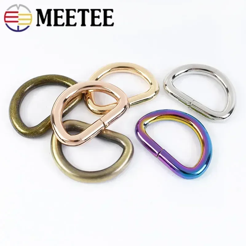10 Uds. Hebillas de correa de Metal de 13-50mm para bolso, mochila, cinturón, hebilla de anillo O D, correas, Collar de perro, cierre de bucle, accesorios de cuero DIY
