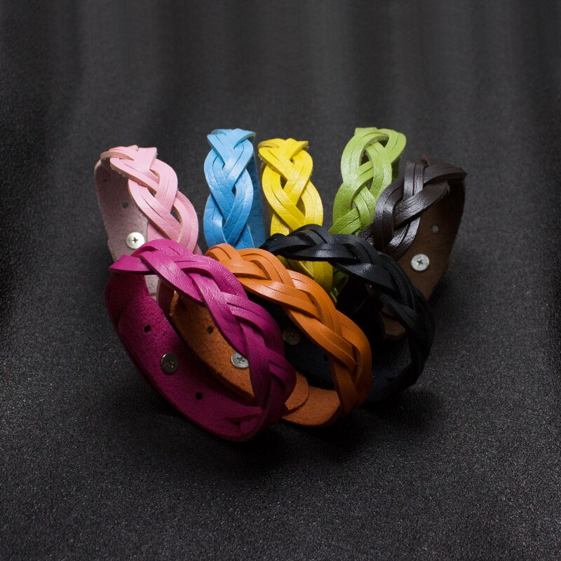 Snap Button Bracelets Factory Direct Vintage Leather Jewelry Punk Leather Men's Cuff Bracelet Jewelry