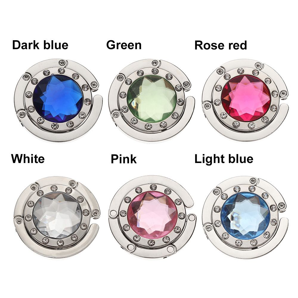 1 pc bärbara metall hopfällbar väska handväska krok handväska hängare diamant hopfällbar bord krok bord hängare skrivbord krokar