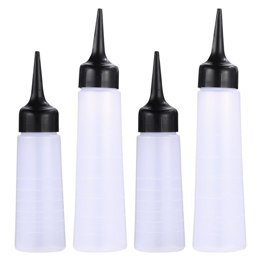 4Pcs Haarverf Flessen Haarkleuring Shampoo Fles Hervulbare Container Opslag Houder Voor Salon (Maat S + Maat L)