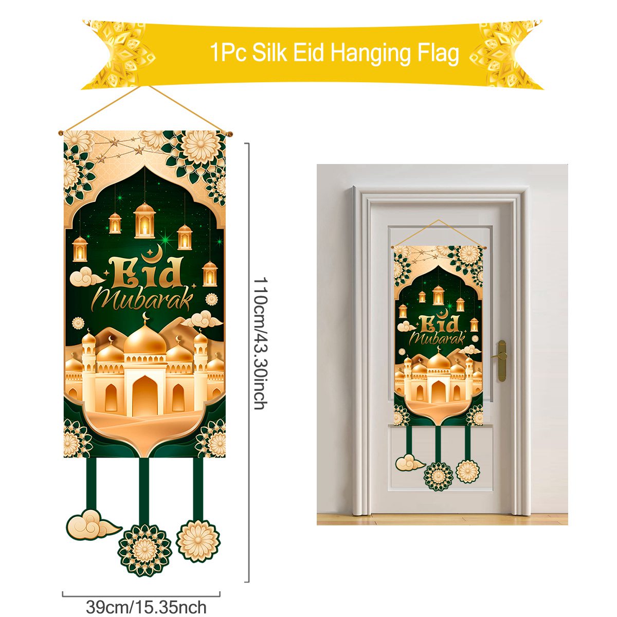 Eid mubarak pendurado bandeira ramadan decoração para casa 2025 ramadan kareem islâmico muçulmano fontes de festa eid al adha presentes