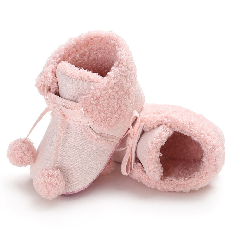 Fancy Nuovo Dolce Del Bambino Della Ragazza del Ragazzo Stivali Da Neve Palla Fanshion Inverno Caldo Pile Scarpette da Neonato Infantili Del Bambino Appena Nato Scarpette da culla 0- 18M: Colore rosa / 13-18 mesi