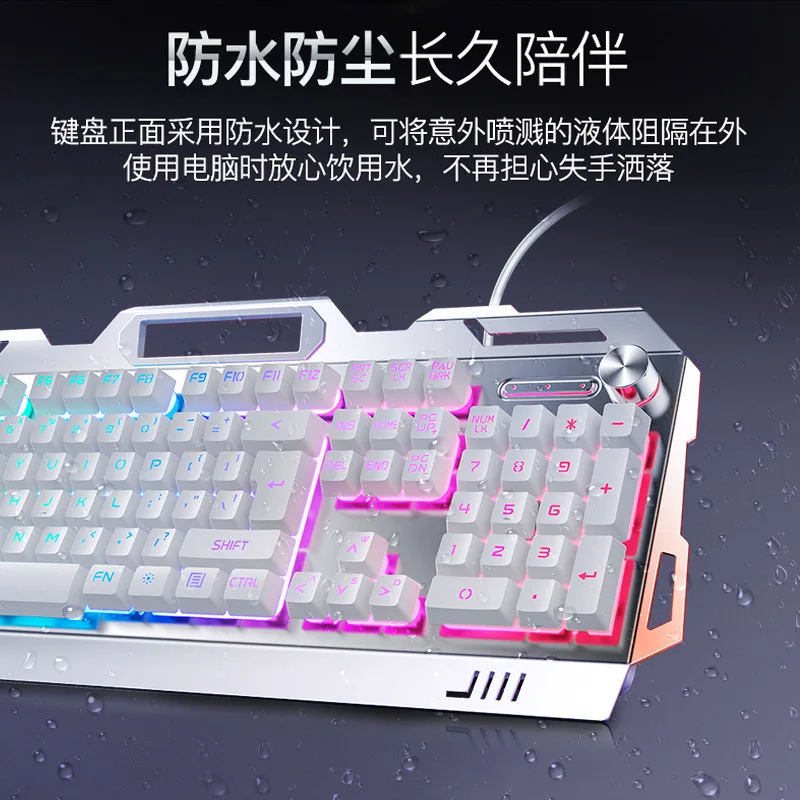 Klawiatura dla graczy RGB Klawiatura do gier i mysz Słuchawki Zestaw dla graczy Podświetlana przewodowa klawiatura komputerowa USB Do laptopa PC 3 In1 Teclado