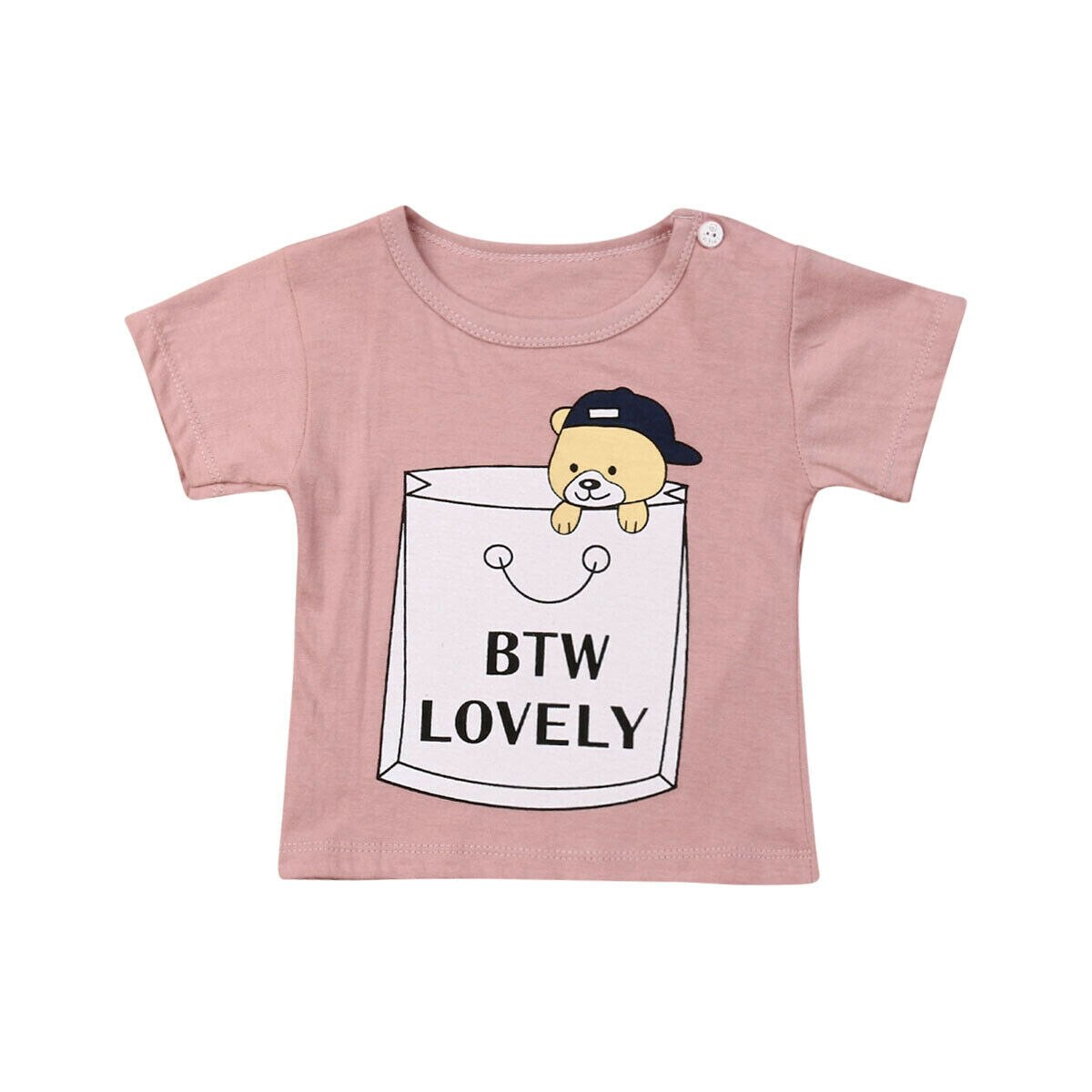 Baby Zomer Kleding Mode Kids Baby Jongen Meisje T-shirts Cartoon Print Korte Mouw Tops T-shirt Katoenen Kleding 0-4Y: Little Bear / 24M