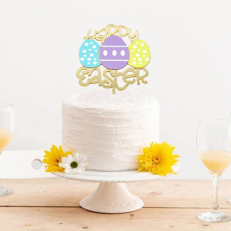Happy Easter Cake Decoration Product Insert Card Cake Insert Baking Dress Up Birthday Baby Shower