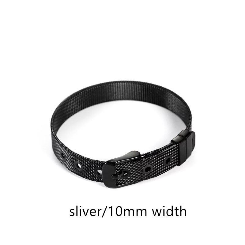 Huanzhi Vergulde Armband Riem Gesp Ketting Overdreven Metalen Armband Voor Vrouwen Meisjes Verstelbare Sieraden: E 10mm width