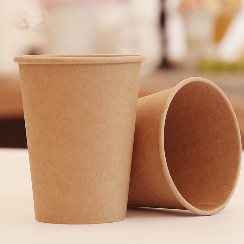 100 stks/pak Kraftpapier Cup Wegwerp Papier Kopje Koffie Melk Drink Paper Cup Huishoudelijke Coffeeshop Levert